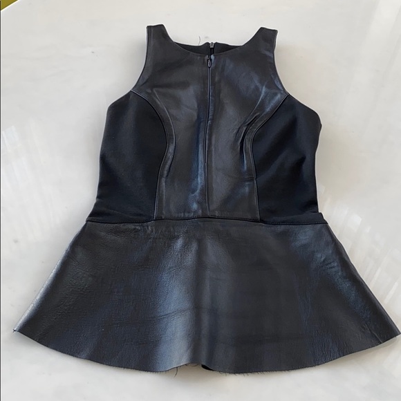 NICHOLAS Tops - Nicholas leather zip peplum top on black size 2